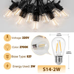 guirlande lumineuse led jaune 10m 10ampoules extérieur imperméable jardin festive