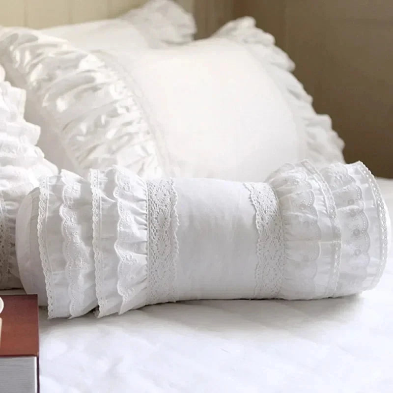coussin vintage dentelle blanche rose beige gris opacité anti décubitus amovible lavable invisible zipper