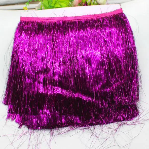 ruban frisé franges brillantes or multicolore décoratif textile maison 20cm longueurversible utilisation