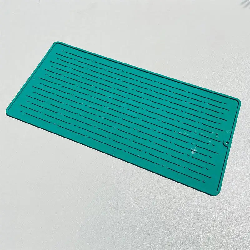 tapis cuisine silicone gris rayures horizontales moderne anti dérapant suctionversible