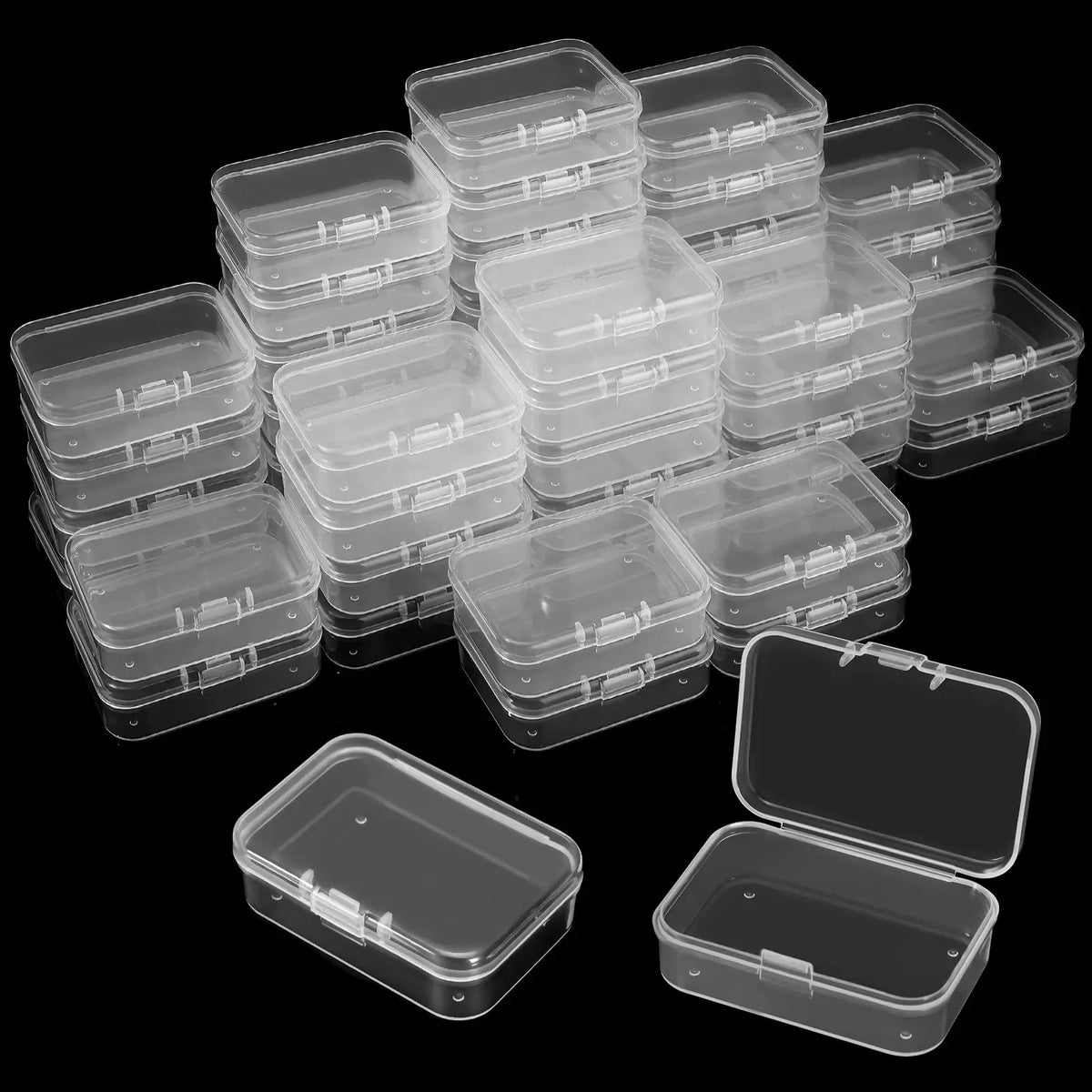 boîtes rangement transparentes réutilisables bijoux pendentifs clips modernes pliables respectueux environnement