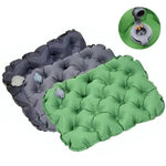 coussin d'air gonflable portable vert gris bleu tufté moderne valve inflation dégonflement nylon