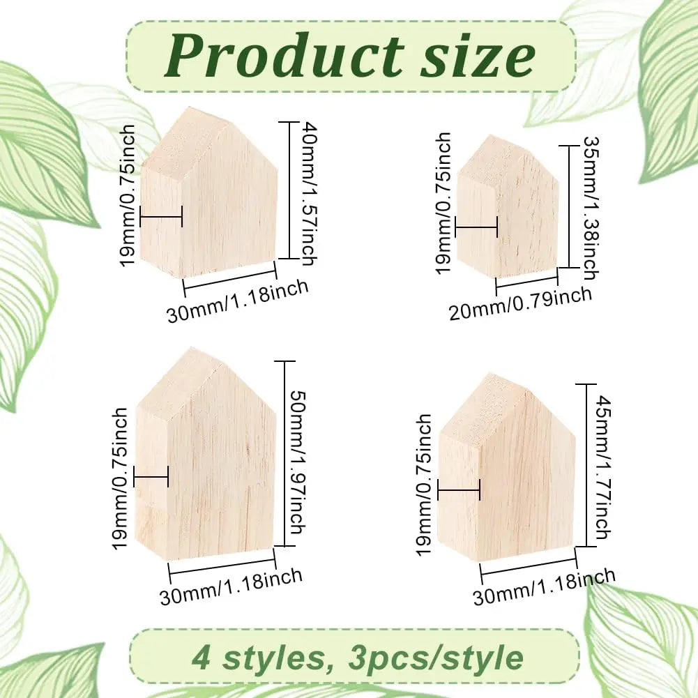 Ensemble de 12 maisons en bois de différentes tailles