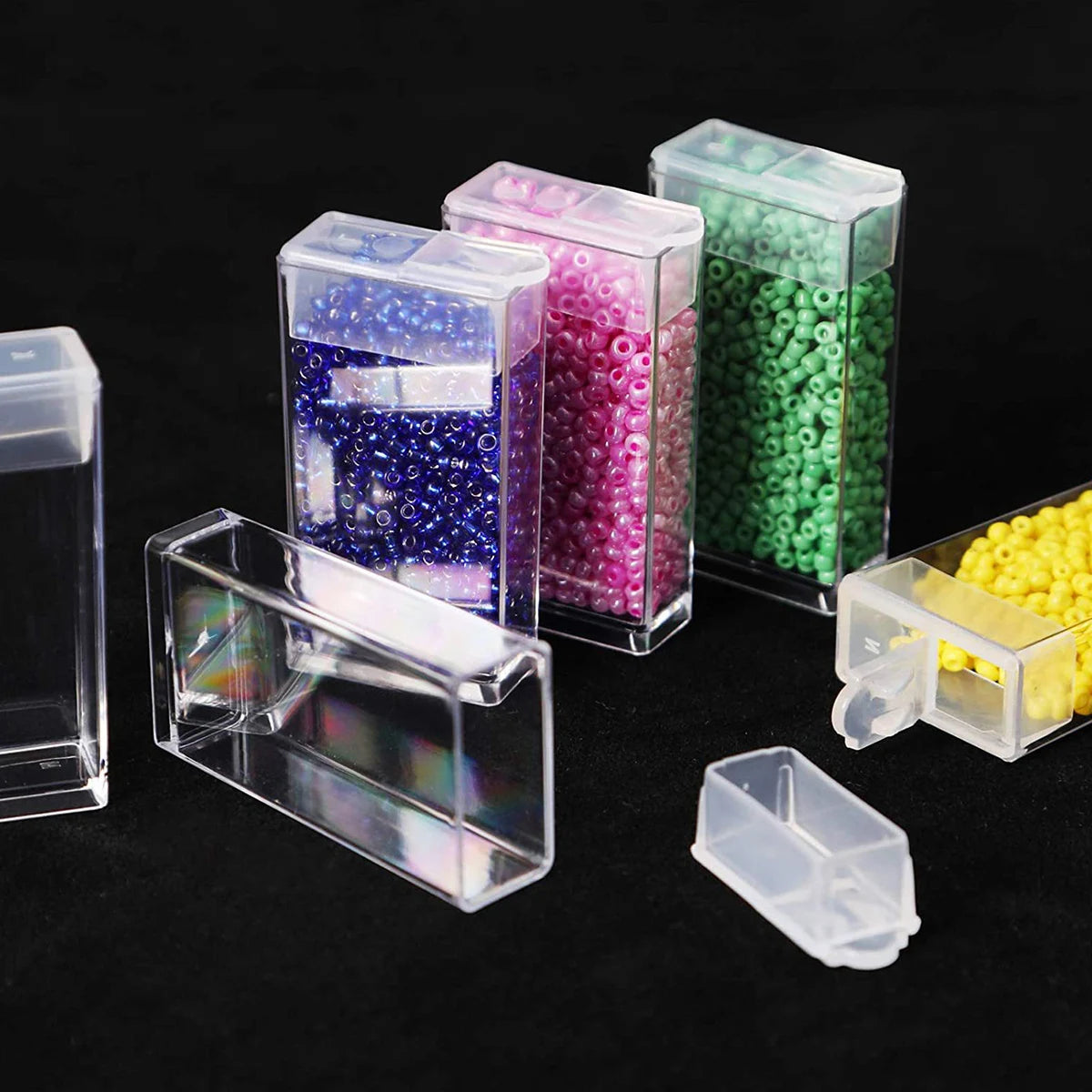 boîtes rangement transparentes 64 compartiments compartiments petits modernes organisation pratique autoétiquetables