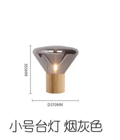 lampe poser transparente bois minimaliste moderne ampoule led base bois conique