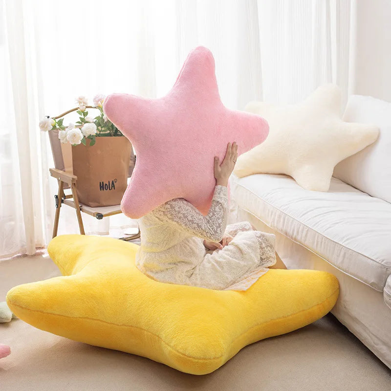 coussin étoile décoratif jaune rose vert lit maison anti décubitus coton polyester