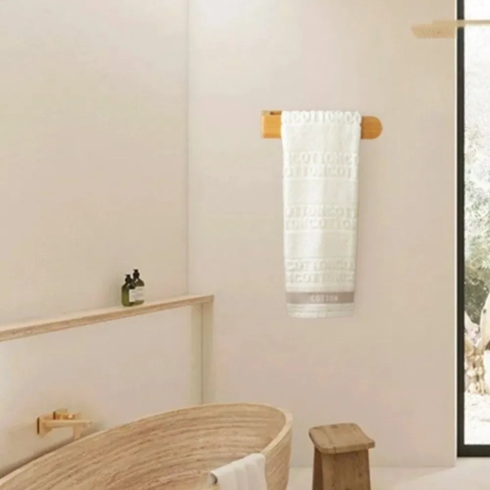 porte serviettes mural adhésif bois naturel moderne minimaliste sans perçage salle bain