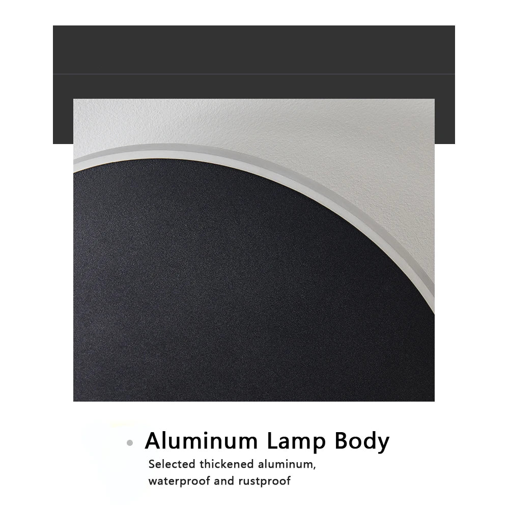 Lampe LED moderne appliques murales rondes adhésives noir blanc 220V 2000lm cuisineextérieur