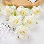 fleurs artificielles roses soie feuilles vertes décoration mariage fête maison scrapbooking