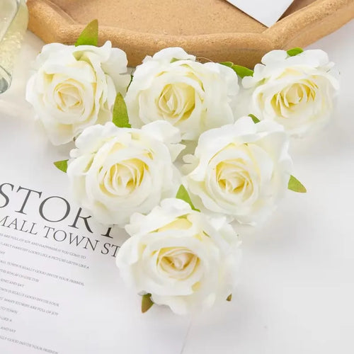 fleurs artificielles roses soie feuilles vertes décoration mariage fête maison scrapbooking
