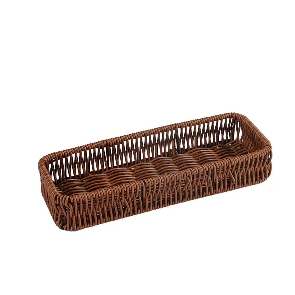panier marron tressé traditionnel rangement décoration maison pique nique stockage fruits gâteaux