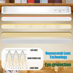 lampe led rectangle blanc texture grille hexagonale moderne sans fil rechargeable tactile 30cm longueur
