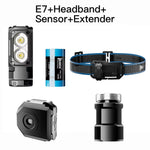 lampe torche rechargeable 1800 lumens modes ipx8 type alliage aluminium noir moderne compact clip