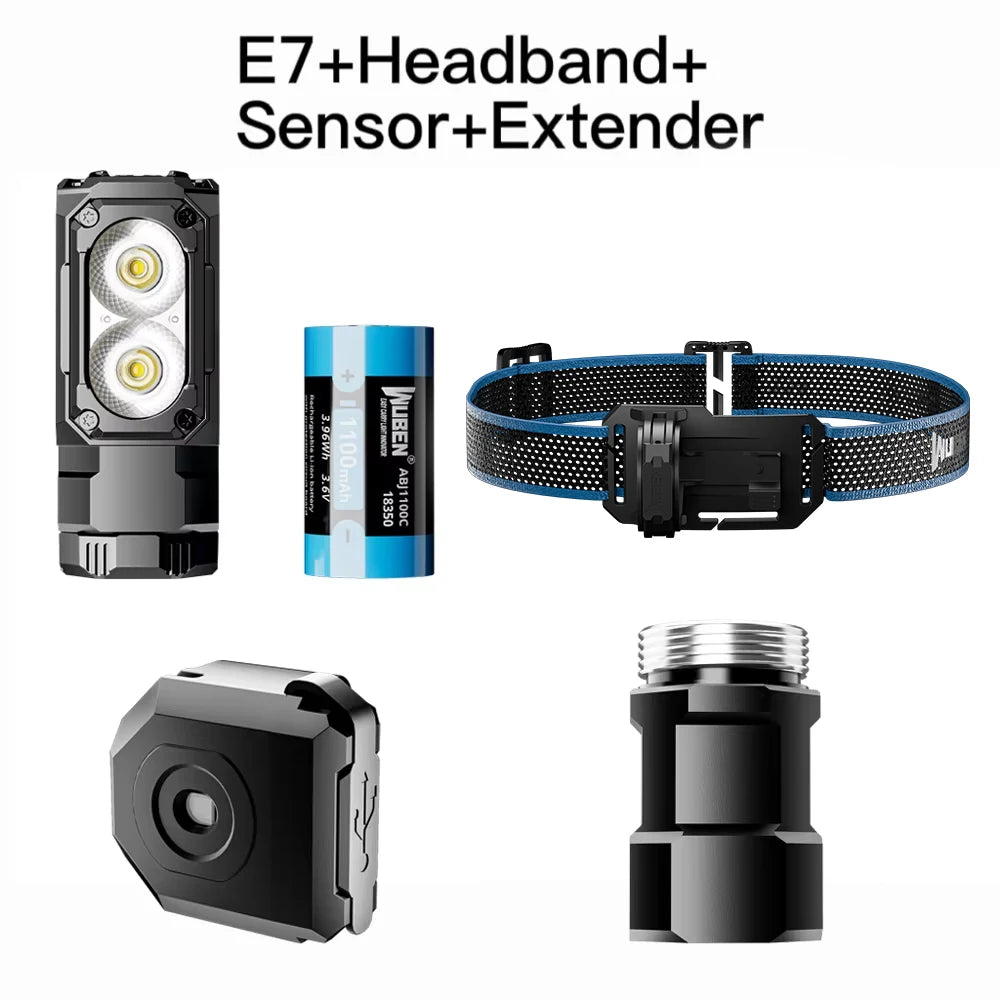 lampe torche rechargeable 1800 lumens modes ipx8 type alliage aluminium noir moderne compact clip
