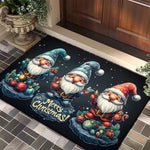 tapis sol bébé moderne noël lutins flocons motifs absorbants résistants