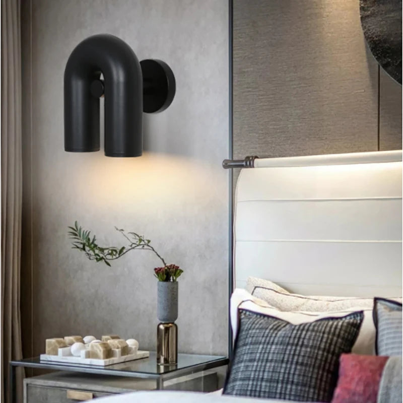 Applique murale LED rotative en U orange