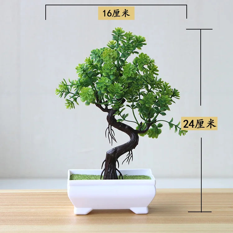 petite plante artificielle bonsaï pot blanc décor maison jardin fleurs synthétiques modernes vertes