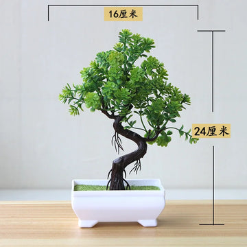 petite plante artificielle bonsaï pot blanc décor maison jardin fleurs synthétiques modernes vertes