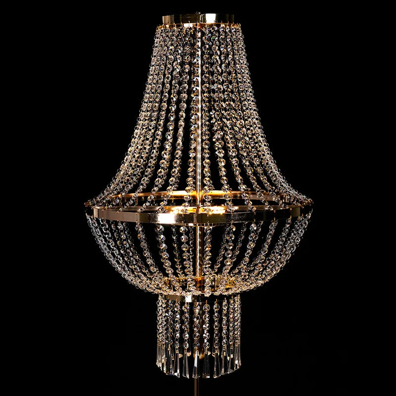centres table baroques or cristal transparent structure métal doré festifs