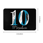 tapis noir bleu blanc maradona signature numéro moderne extérieur antidérapant imperméable sol porte