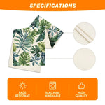 chemin table feuilles tropicales 100% lin vert beige moderne salon été