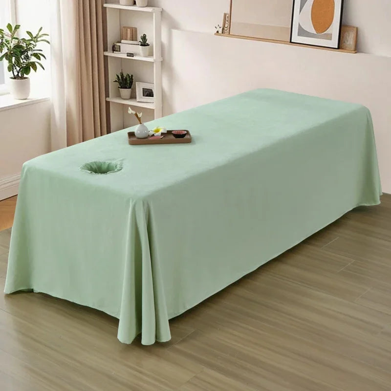 drap massage uni moderne vert pastel gris blanc bleu clair beige polyester adultes