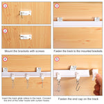 rideau rail blanc moderne vis clips boucles fixations entretoise flexible
