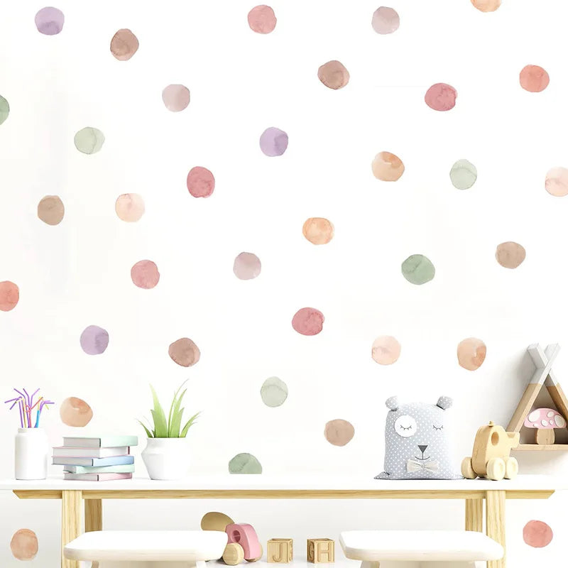 stickers muraux moderne violet rose vert stickers auto adhésifs chambre enfants deco moderne circles