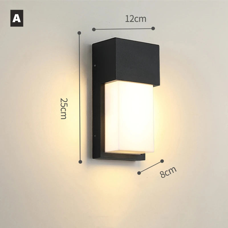 applique murale moderne led noir blanc rayures horizontales ip65 e27 12w 249lm 265v