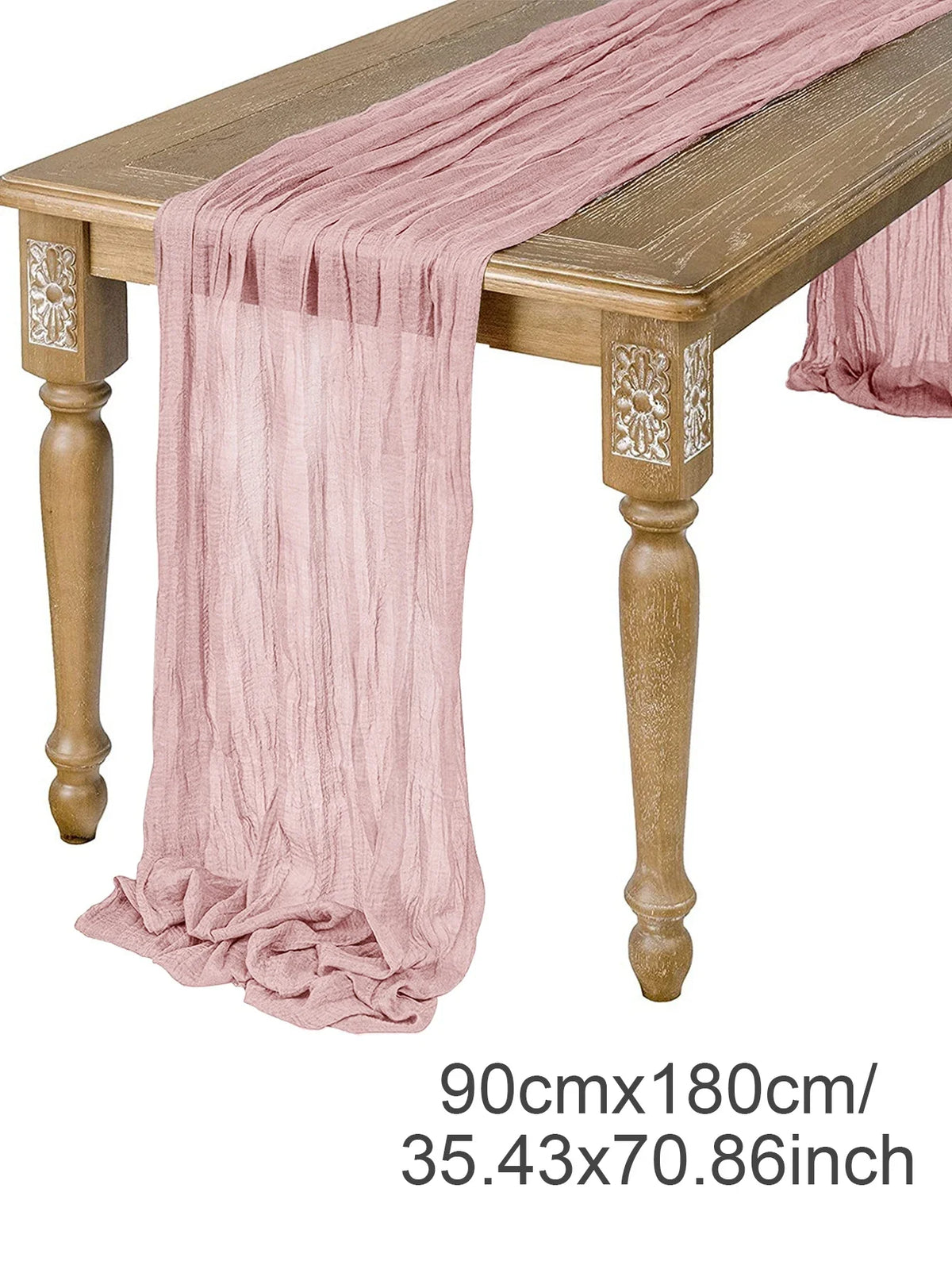 chemin table décoratif plissé effet gaze couleur beige décoration table manger maison