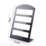 organisateur bijoux noir moderne porte boucles oreilles clips transparent 19x12.5 cm