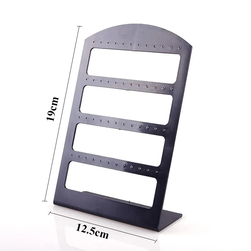 organisateur bijoux noir moderne porte boucles oreilles clips transparent 19x12.5 cm