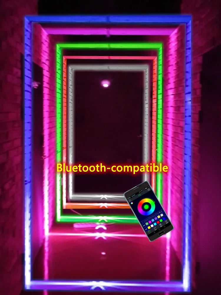 applique murale led rgb 12w moderne éclairage intérieur extérieur rainbows télécommande bluetooth