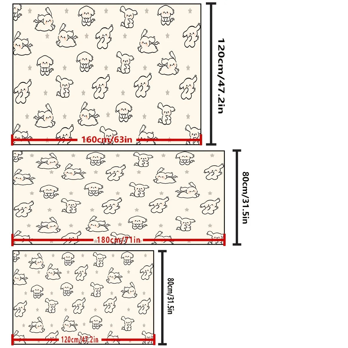 tapis imperméable anti dérapant rapide chiens blanc noir motif chiots étoiles moderne chambre animal