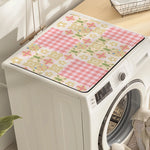 tapis cuisine absorbant polyestère patchwork motifs fleurs carreaux géométriques rose clair vert bleu