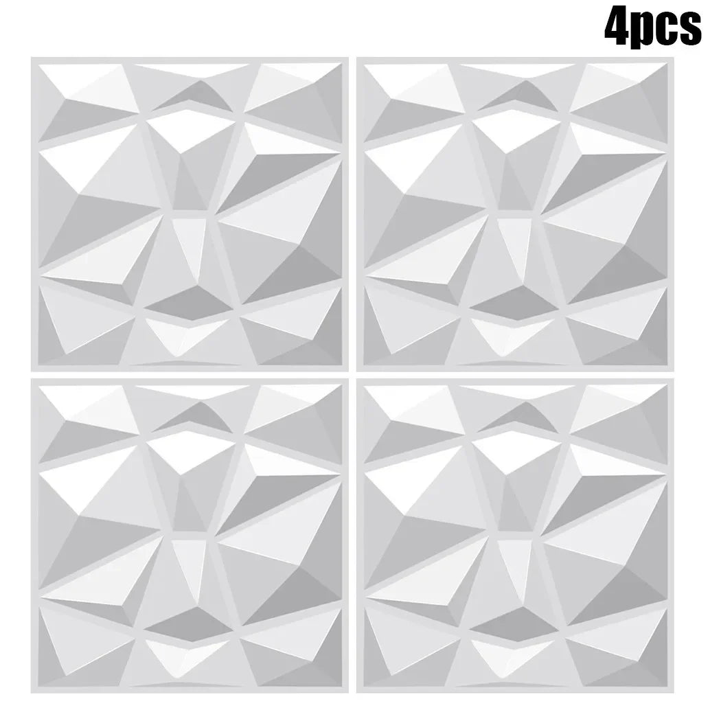 panneau mural décoratif moderne 30x30cm triangles géométriques relief blanc opacité chambre salon