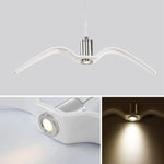 Suspension lumineuse moderne oiseau blanc opaque tringle ampoule intégrée chambre étude