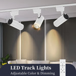 spots led modernes noir blanc télécommande dimmable ensembles complets rail