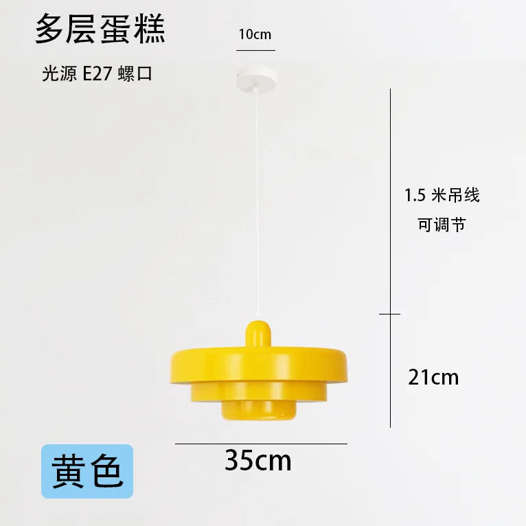 suspension lumineuse moderne scandinave orange métal circulaire lampe restaurant intérieur