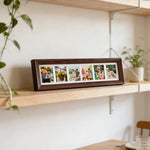 cadre photo multiple bois classique emplacements photos traditionnel marron foncéintérieur crème accrochage mural decoration