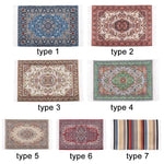 tapis turc ornements floraux motifs géométriques classique tapisserie miniature décoration intérieure tissu accessoire poupée