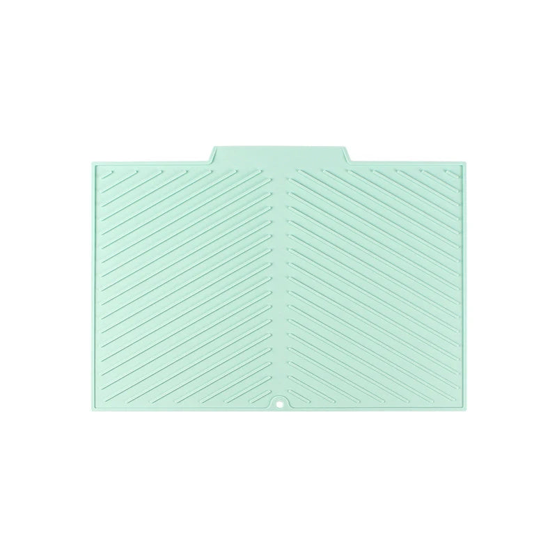 tapis cuisine moderne gris vert rayures diagonales drainage anti dérapant haute température resistant