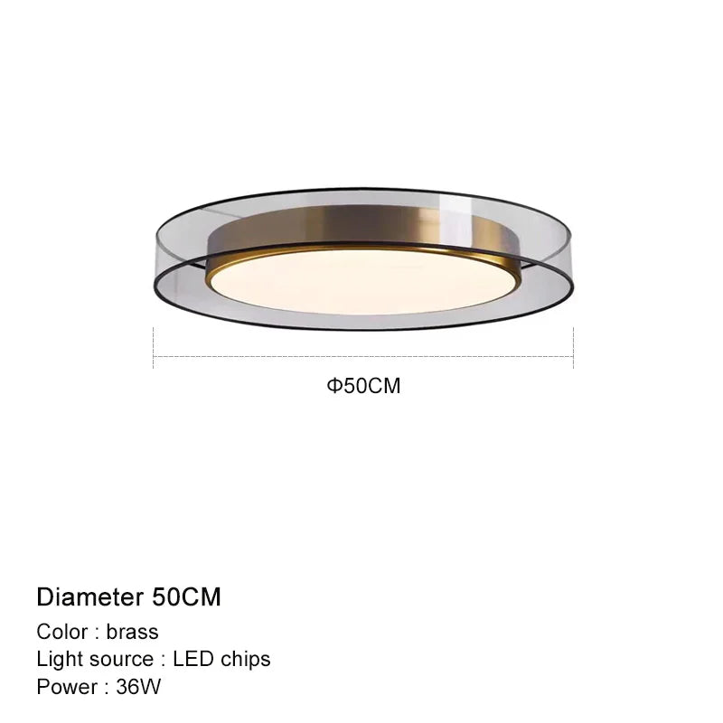 luminaire plafonnier led moderne minimaliste noir doré blanc gauze texturée semi transparent acrylique
