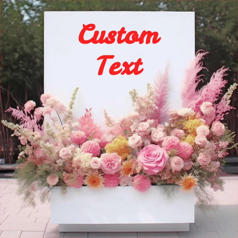 panneau decoratif mariage fleurs variées blanc rose elegantextérieurintérieurchampêtre