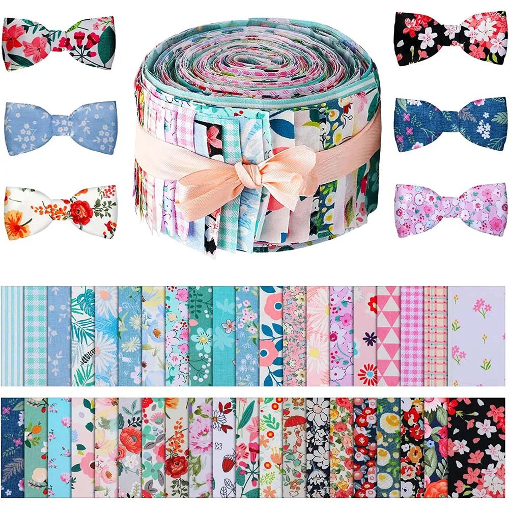 tissus imprimés fleurs géométriques traditionnels modernes 6.5x25cm multicolores bricolage couture quilting abris uv abrasion