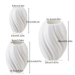 vase moderne plastique blanc rayures ondulées décoration intérieur salon mariage pièce