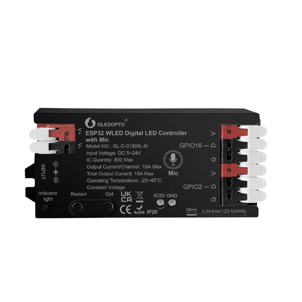ruban led multicolore moderne controle esp32 wled app 12v 240w 30m wlan alexa