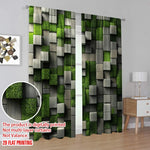 rideau moderne 3d imprimé vert gris polyester opacité panneaux decoration murale