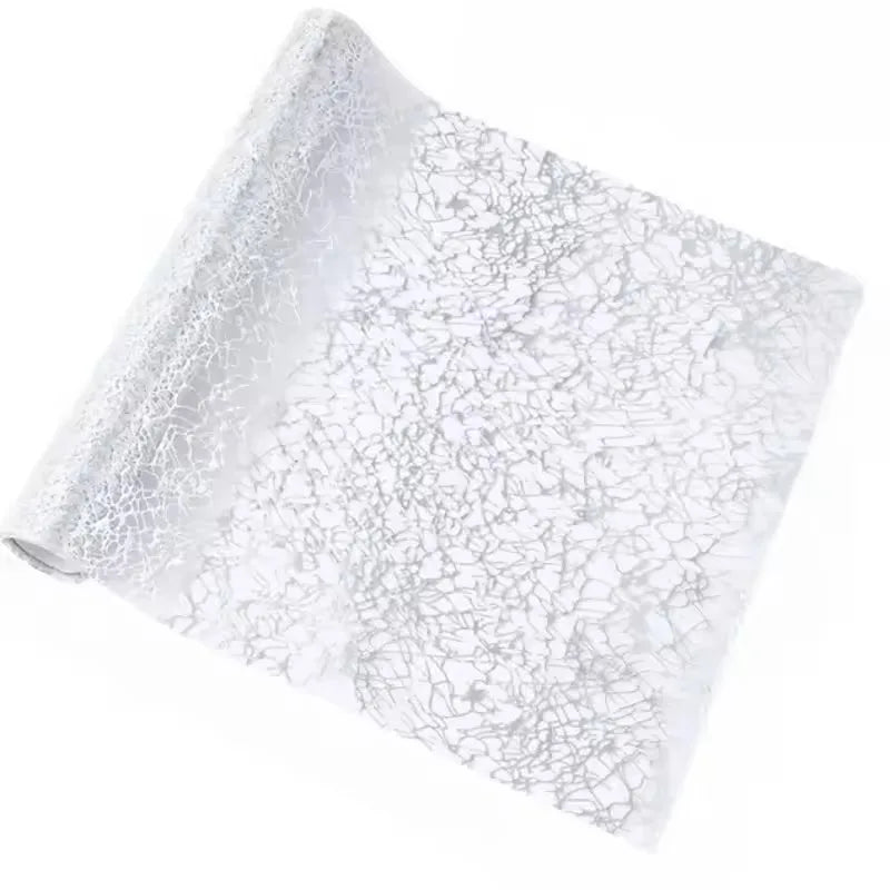 nappe table dorée effet marbrure brillante semi transparente festive or argent