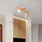 lampe spots bois naturel moderne murale éclairage maison entrée 90 260V LED